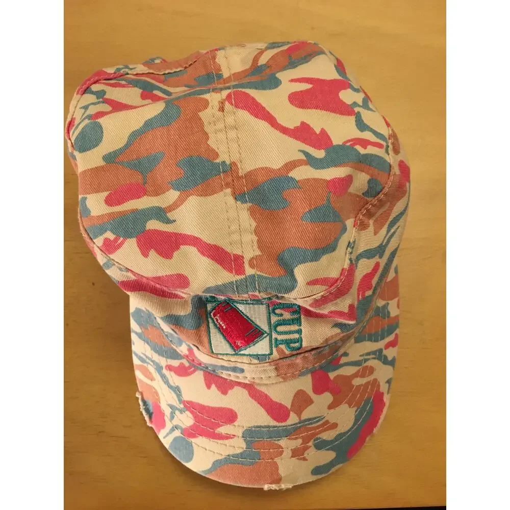 New Unisex Flip Cup Rare Camo Baseball Hat Pink One Size Adjustable Strap